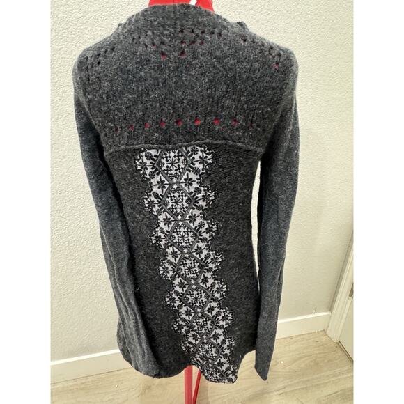 Gray Knit Button Down Cardigan Long Sleeve Cozy Casual Warm Sweater - Picture 4 of 7